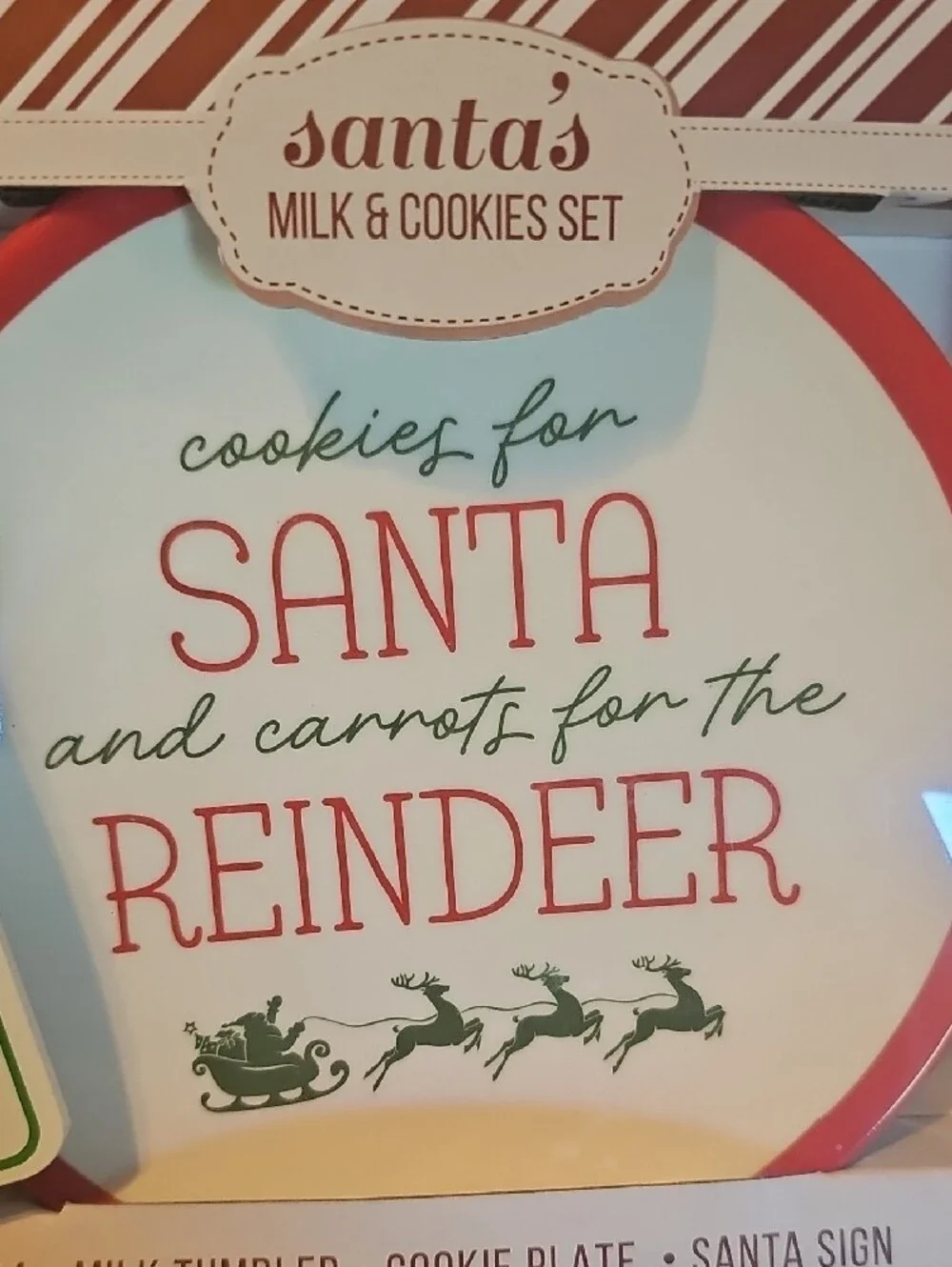 NWT Santa's Milk & Cookies Set  Christmas Tradition Holiday 3 Piece Festive Kids
